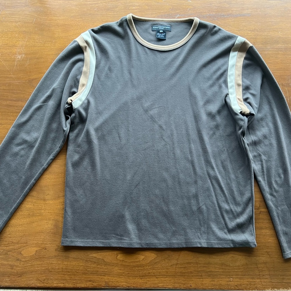 French Connection brown Long Sleeve Shirt with Tan Trim XXL